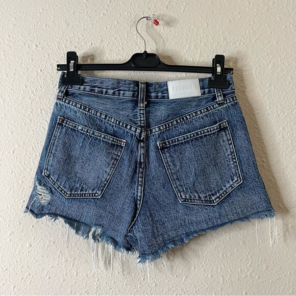 Pistola Kylee Luna Relaxed High Rise Cuffed Distressed Denim Jean Shorts Size 26 - Picture 5 of 7